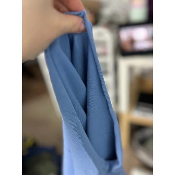 Aerie Periwinkle Oversized Muscle Tee Raw Hem Neckline Boxy Lightweight Size XS - Picture 5 of 6